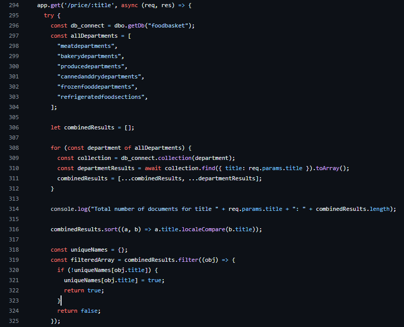 Image of my newly create API route