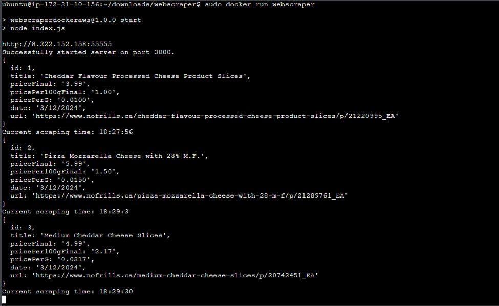 Image of Docker running